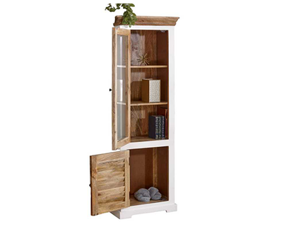 Arianna 3 Shelves & 1 Doors Wood Bookcase