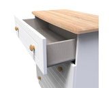 Warwick 4 Drawer Chest - White Matt with Bardolino Oak Top