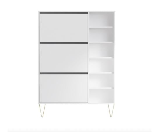 Maeve 3 Drawer Shoe Cabinet- White