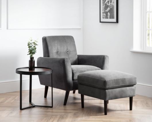 Moki Chair in Dark Grey Velvet