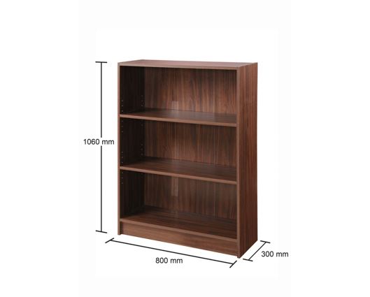 Low Wide Bookcase-Walnut