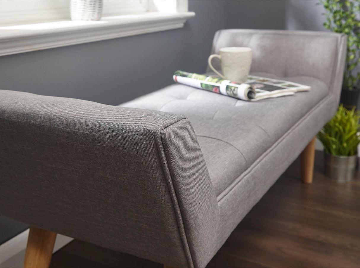 Mula Uplholstered Bench-Grey