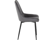 QUEBEC STRAIGHT & AVERY DINING SET (X4 CHAIRS) - MEDIUM OAK EFFECT/GREY VELVET
