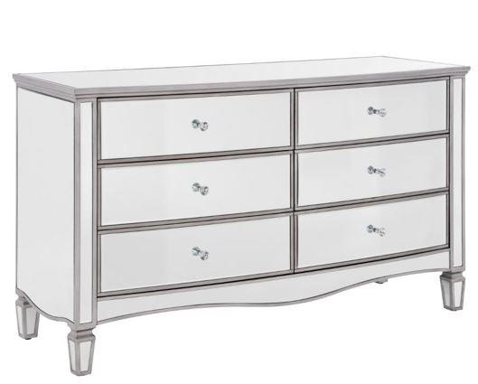 Esme 6 Drawer Wide - Mirrored