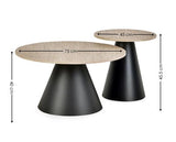Elgon Coffee and Lamp Table Set Travertine Effect