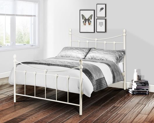 Rebecca King Bed - Stone White