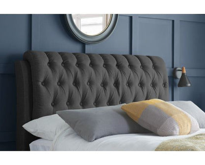 Valentino Double Bed with Drawers - Charcoal