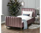 Gwen Velvet Single Bed - Pink