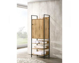 Zulu Storage Cabinet with 1 Door & 3 Shelves-Oak