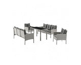 Dark Grey 5PCS SOFA SET Grey Cushion