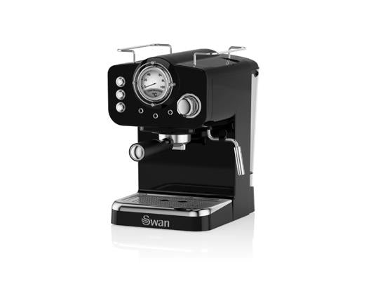 Swan Retro Pump Espresso Coffee Machine - Black