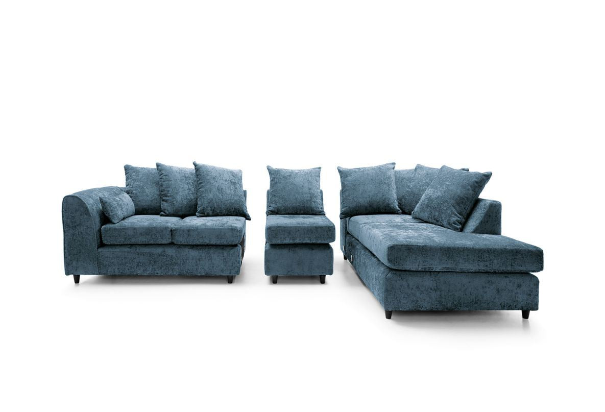 Heidi Right Hand Facing Corner Sofa Plus - Dark Blue