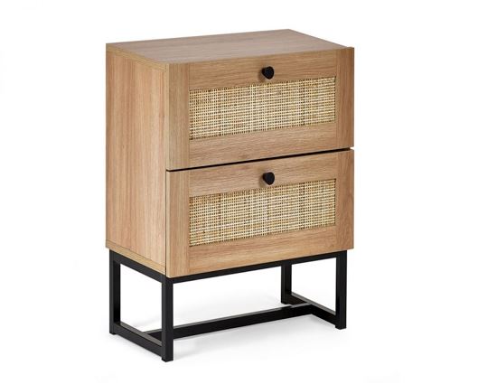 Petra 2 Drawer Bedside- Oak