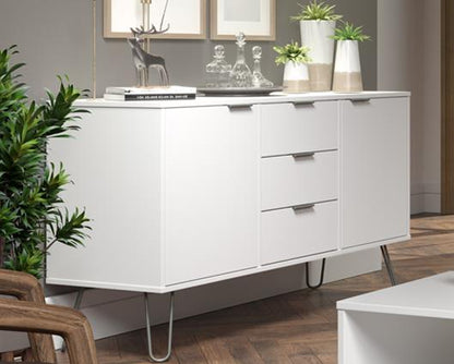 Austin White Medium Sideboard with 2 Doors, 3 Drawers