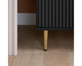 Zara 2 Door Fluted Wardrobe - Black