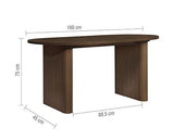 Axel Oval Fluted Dining Table with 2 Benches - Walnut