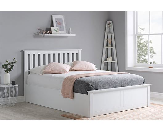 Phoenix Double Ottoman Bed - White