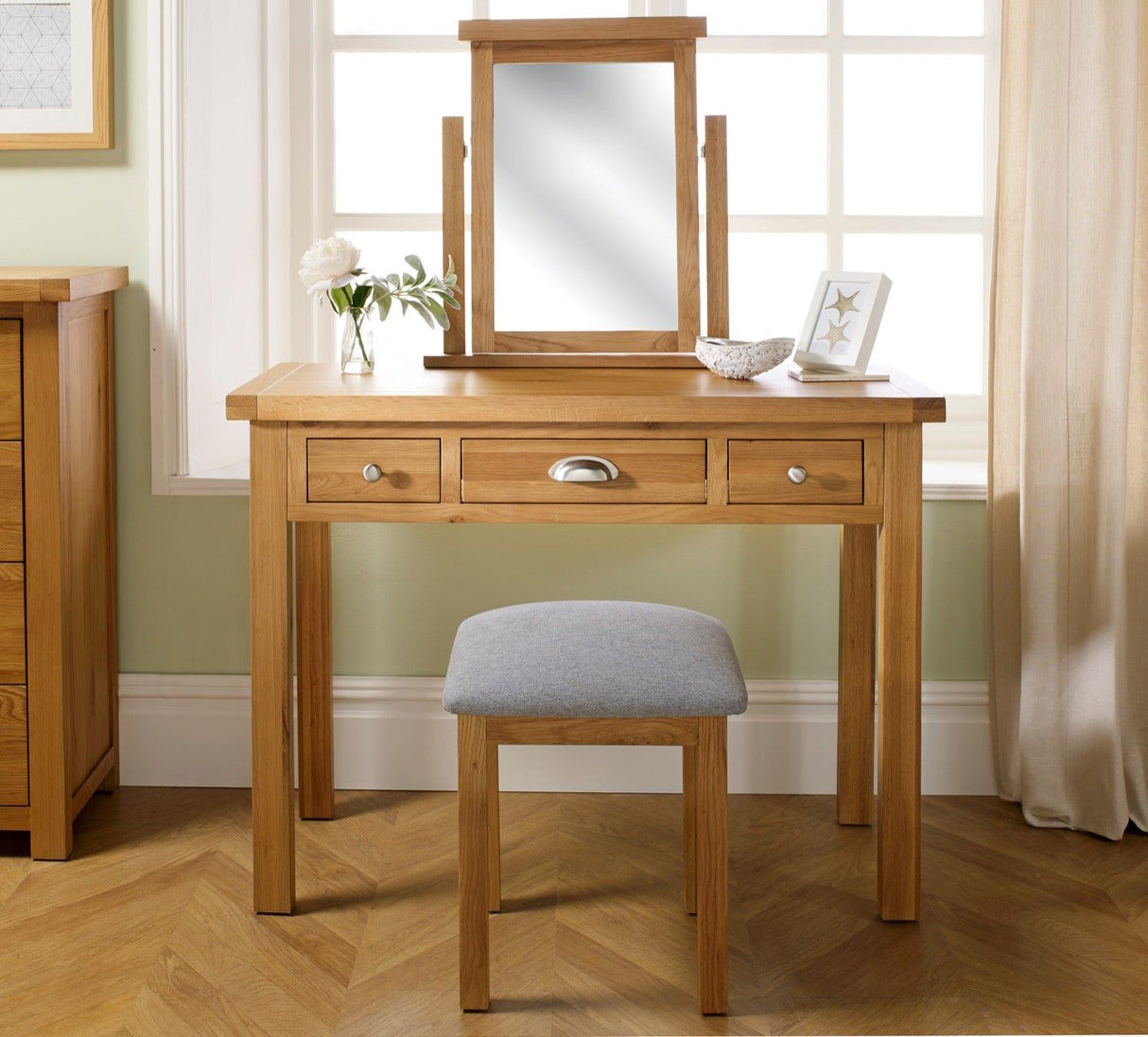 Winona 3 Drawer Dressing Table - Oak