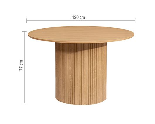 Axel Round Fluted Dining Table - Oak