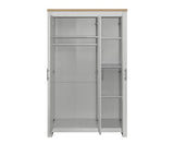 Harper 3 Door Wardrobe With Mirror- Grey & Oak