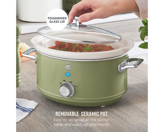 Swan 3.5L Slow Cooker Retro Green