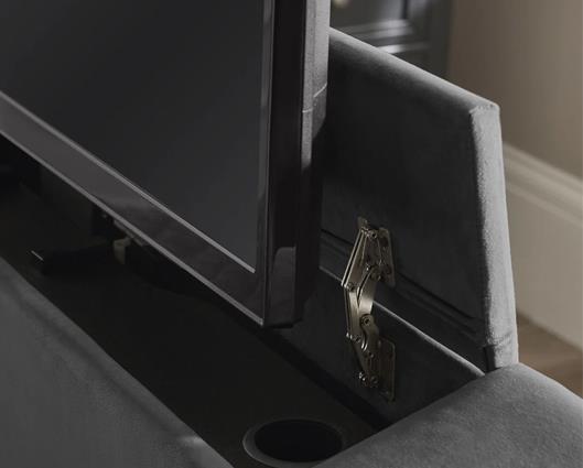Clara Side Lift Ottoman TV Bed Dark Grey - Super King