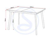 AVERY EXTENDING DINING SET (X4 CHAIRS) - CONCRETE/EMERALD GREEN VELVET