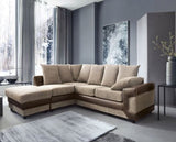 Dulcie Left Hand Facing Corner Sofa - Brown & Beige