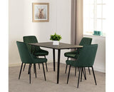 MARLOW & AVERY DINING SET (X4 CHAIRS) - BLACK MARBLE/EMERALD GREEN VELVET