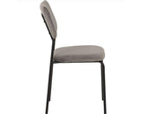 MARLOW & SHELDON DINING SET (X4 CHAIRS) - WHITE MARBLE/GREY VELVET FABRIC