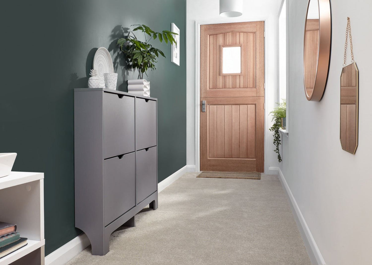 Slim 4 Drawer Shoe Cabinet-Grey