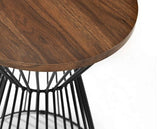 Round Wire Lamp Table - Walnut