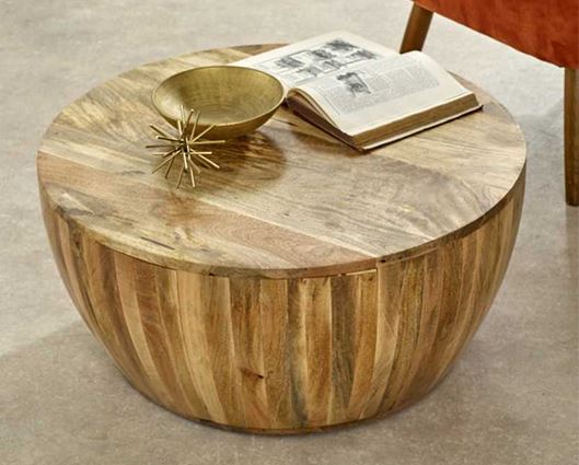 Sutton Solid Wood Drum Coffee Table