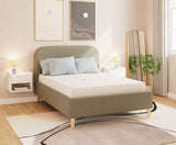 Florence Boucle Ottoman King Bed- Natural Mushroom