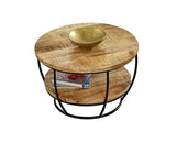 Sutton Solid Wood & Metal Coffee Table With Shelf