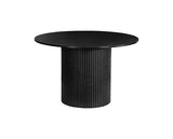 Axel Round Fluted Dining Table - Black