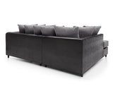 Harley Left Hand Facing Corner Sofa - Black & Charcoal