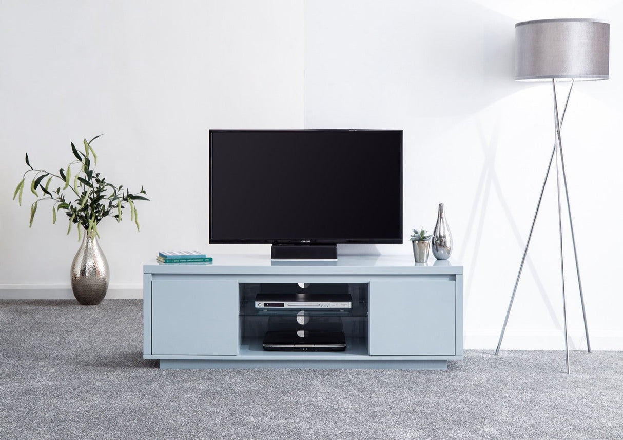 Arctic High Gloss LED Large TV Unit-Grey