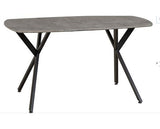 ATHENS RECT & AVERY DINING SET (X4 CHAIRS) - CONCRETE/GREY VELVET