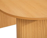 Axel Oval Fluted Dining Table with 2 Benches - Oak