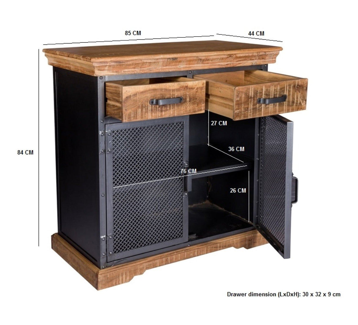 Dalax 2 Drawer Sideboard