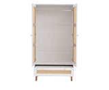 Catalina 2 Door 1 Drawer Rattan Wardrobe- White
