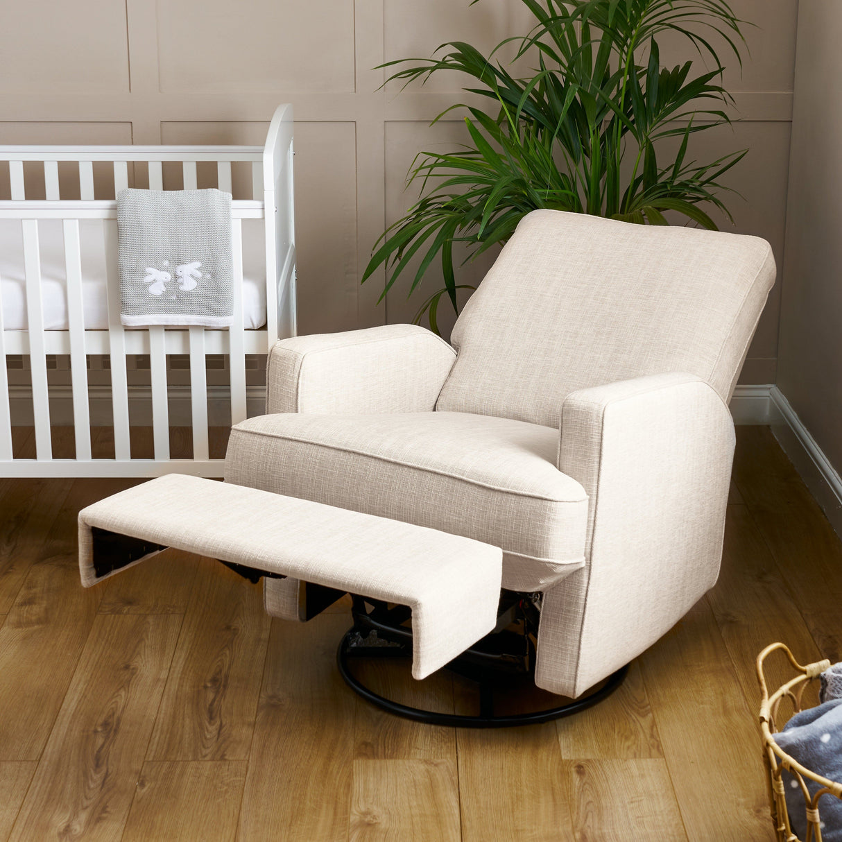 Mia Swivel Glider Recliner Chair - Oatmeal