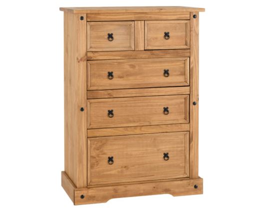Corona 3+2 Drawer Chest - Distressed Waxed Pine