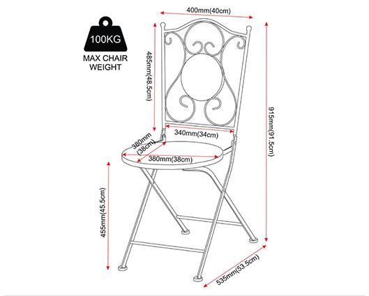 FERNE PATIO DINING SET - BLACK/GREY LEAF