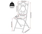 FERNE PATIO DINING SET - BLACK/GREY LEAF