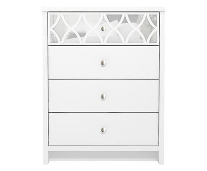 Arlo 4 Drawer Chest with Mirror- White