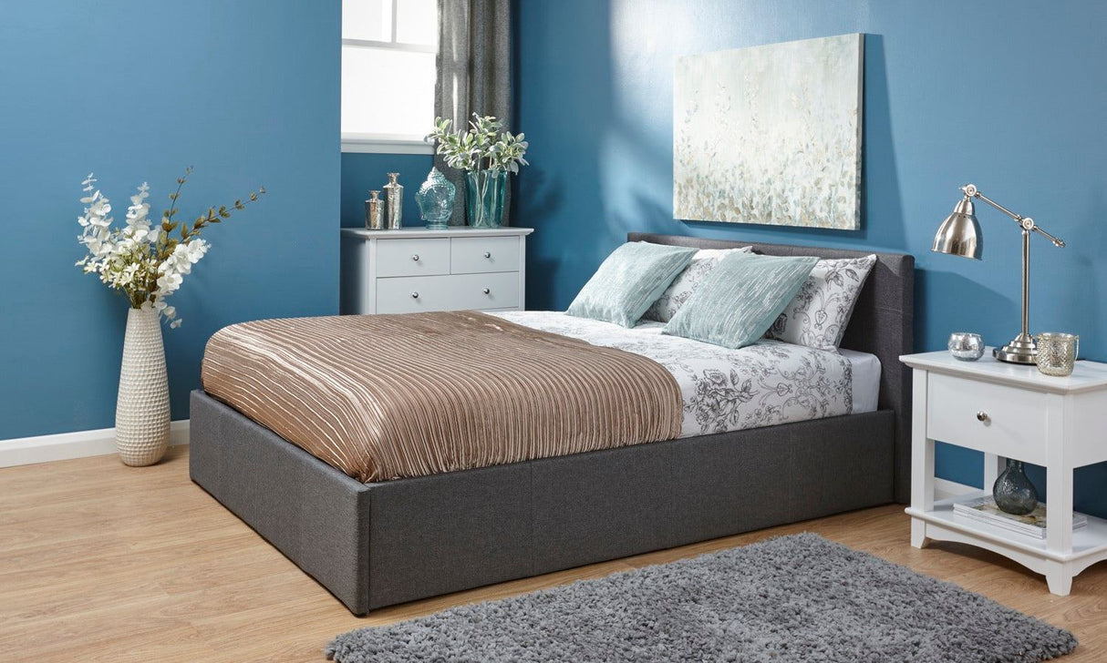 Small Double End Lift Ottoman Bed-Grey