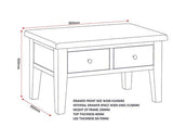 WINDSOR 2 DRAWER COFFEE TABLE - IVORY/OAK
