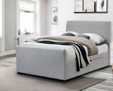 Capri Fabric Super King Bed with Drawers Light Grey